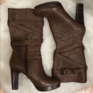 UGG chestnut W Jardin - leather heeled boots